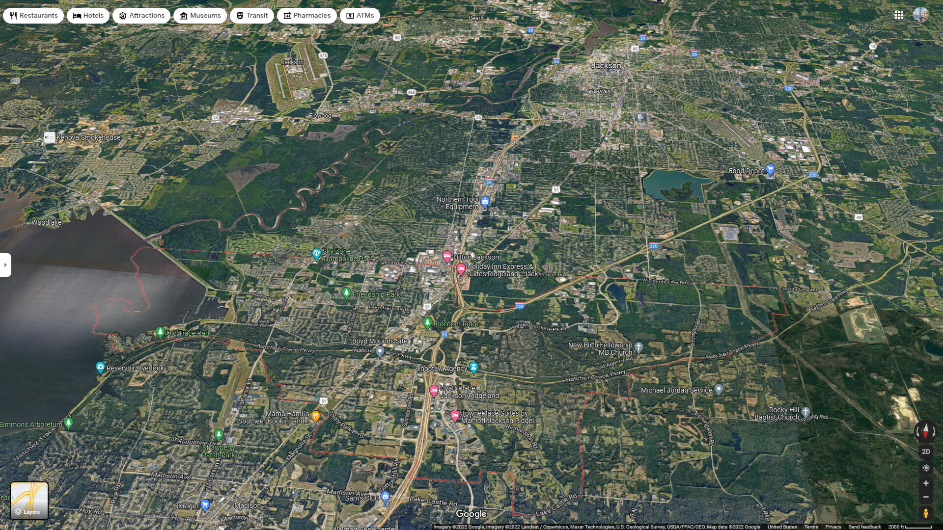 Ridgeland Aerial Map Mississippi